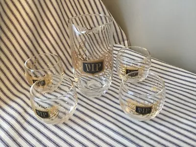 5 Pc Vtg 'VIP' Roly Poly  Glasses &  6.25  Pitcher Mid Century MAD MEN BARWARE • $42