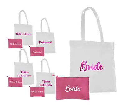 £11.99 • Buy Bridal Party Tote Bag And Wash Bag Sparkle Hen Bride Groom Keepsake Gift