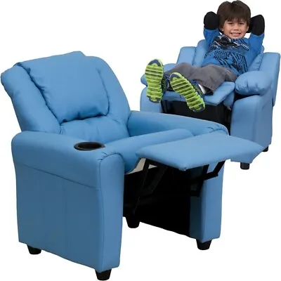 Flash Furniture Blue Kids Recliner Blue - DG-ULT-KID-LTBLUE-GG • $234.99