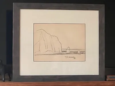 Milford Zornes (1908-2008) CA Artist Original Pencil Drawing Framed Signed '46 • $99