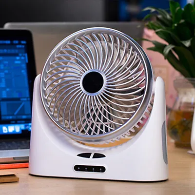 Small USB Desk Fan Portable Table Desktop Cooling Fan 3 Speeds Air Circulator UK • £13.95