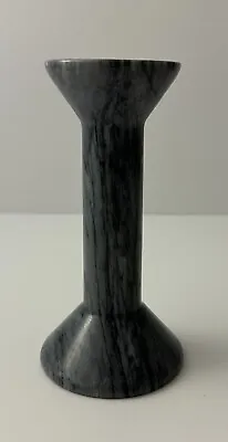Grey Marble Stone Candle Holder Round Pedestal 6 Inches Tall • $17.59