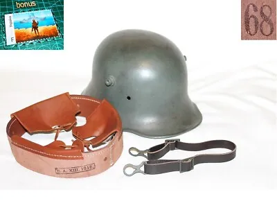 German WWI M-16 Helmet Liner Size 68 Chinstrap. • $57