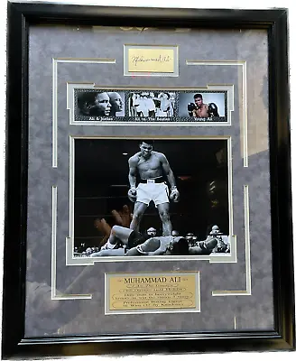 Muhammad Ali Laser Etched Autograph Photo Collage Custom Framed • $149.99