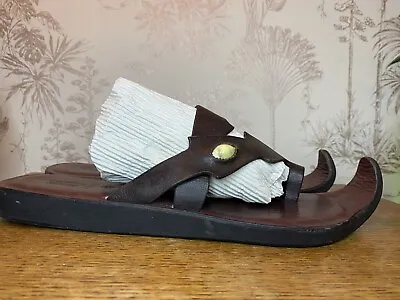 Men’s Leather Handmade Ethnic Sandals Indian Genie Sandals 12 Stage Costume Prop • £18