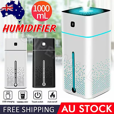 1L Ultrasonic Air Humidifier Mist Aroma Diffuser Oil Purifier LED Light USB OZ • $18.99