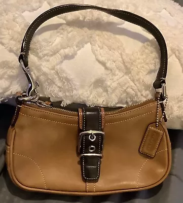 Coach Vintage Brown Tan Leather Demi Shoulder Hand  Bag #7542 Free Ship • $49.99