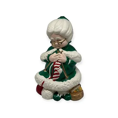 Vintage 1970’s Atlantic Mold Ceramic Mrs Santa Claus Knitting Christmas 13” Tall • $40.46