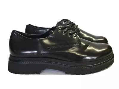 Even & Odd Patent Black Chunky Lace-up Shoes Size EU 42 | REF D1/317# • £29.99