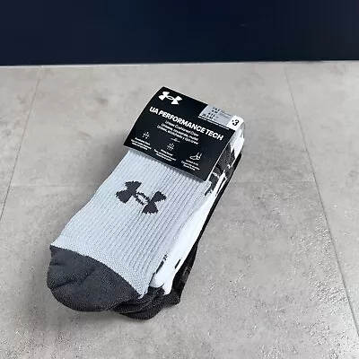 Under Armour Performance Cushioned Crew Socks 3 Pack Size UK 7-8.5 New! • £9.99