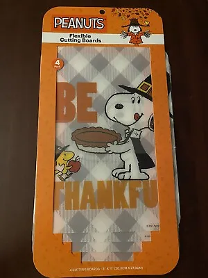 PEANUTS SNOOPY 4 Thanksgiving Be Thankful FLEXIBLE CUTTING BOARDS 8 X 11 NEW • $13.49