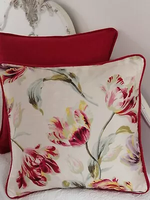 Cushion Cover Laura Ashley Gosford Cranberry Silk 16 (piped Bacall And Back)  • £19.50