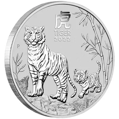 5 Oz 9999 Silver Lunar Year Of The Tiger 2022 Perth Mint Bullion Coin New • $122.50