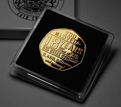 18th Birthday 24ct Gold Commemorative In Case. Gift/Present. 18 Years. Eighteen • £11.99