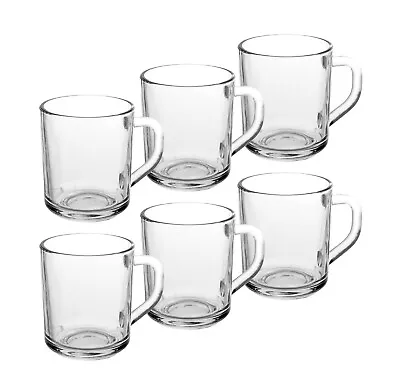 £9.99 • Buy 6 X Clear Glass Latte Cappuccino Tea Coffee Cups Mugs Hot Chocolate Glass 240ml