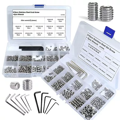 830Pcs Metric + Standard SAE Allen Head Socket Hex Grub Screw Set Assortment Kit • $34.65