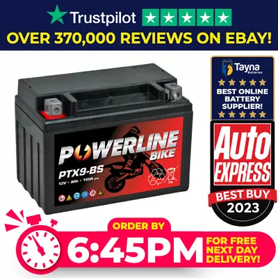 PTX9BS Replaces YTX9-BS Motorcycle Battery For Honda TRX300-EX 1993-08 • £28.39