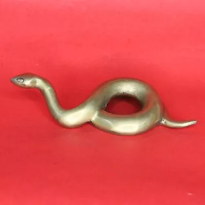 Handcrafted Brass Snake Figure Paper Weight Vintage Style Table Decor Showpiece • $47.85