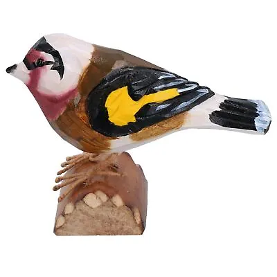 £17.90 • Buy Small Metal British Bird Hand Carved Wooden Goldfinch Home Garden Décor Gift
