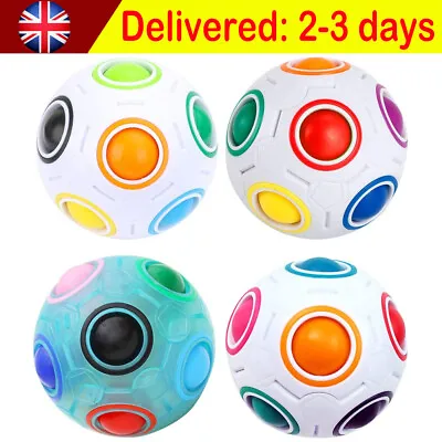 Magic Rainbow Ball Fidget Toy Puzzle Speed Cube Stress Relief Educational Toy UK • £9.90