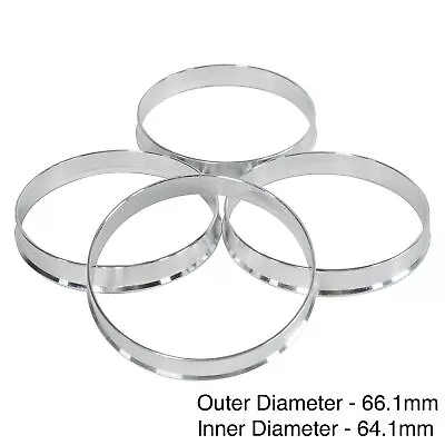 SET OF 4 HUB CENTRIC HUBCENTRIC ALUMINUM RINGS 66.1mm - 64.1mm 66 64.10 • $10.95