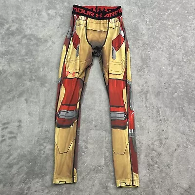 Under Armour Tights Mens M Marvel Ironman Compression Pants Spandex Heatgear • $55.24