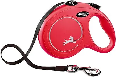 Dog Lead Flexi New Classic Tape L Red 5m 1-50kg (16ft 1-110lbs) • £13.52