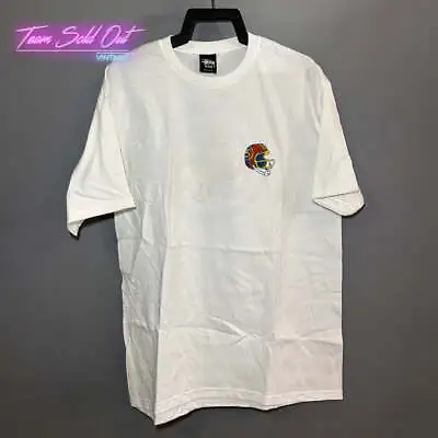 Vintage New Stussy White SS Football Tee T-Shirt Medium • $49.88