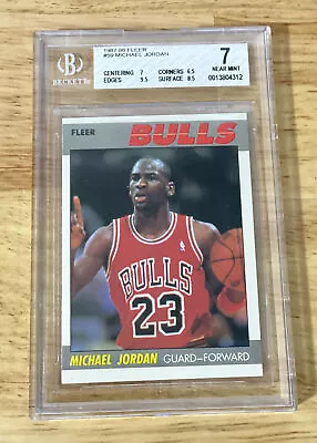 1987-88 Fleer #59 Michael Jordan Bulls BGS 7 Near Mint Sub Grade 9.5 8.5 • $450