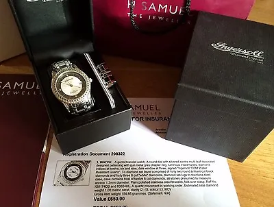 £450 • Buy Mens 1 Carat Black White Diamond Watch Valued At £650 In 2007 Stunning Gift Look