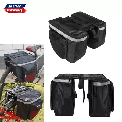 Bike Bicycle Rear Rack Pannier Bags Back Waterproof Seat Box Saddle Carry Bag AU • $15.19