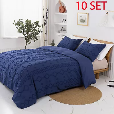 30 Piece Of 10 Set Blue Duvet Cover Set With Pillow Shams King Size Bedding Set • $139.99
