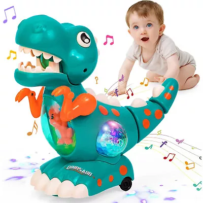 Baby Toys For Boys Girls With Light And Music Crawling Dinosaur Toys Gifts • £10.90