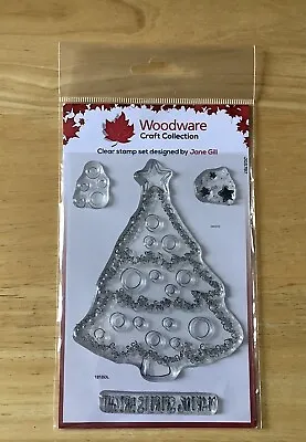 £2.99 • Buy New Set Woodware Craft Collection Clear Stamps Festive Fuzzies - Christmas Tree