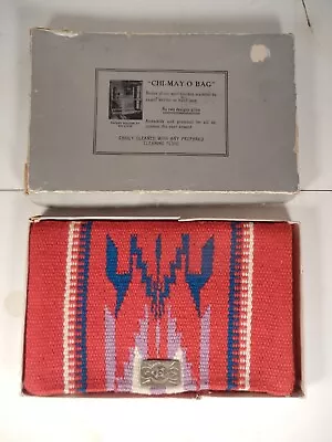 Vintage 40's Chimayo Hand Tailored Woven Wool Aztec Design Wallet Clutch Purse • $124.95