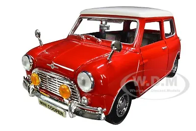 1961-1967 Morris Mini Cooper Red & White 1/18 Diecast Model Car Motormax 73113 • $39.99