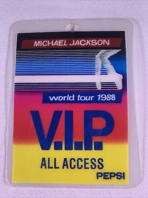 Michael Jackson Bad Pass Original Vintage Laminated VIP Bad World Tour 1988 • $75.80