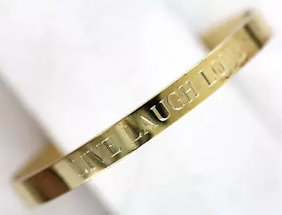 Vintage Live Laugh Love Sterling Silver 925 6.5  Cuff Bracelet Stack • $48