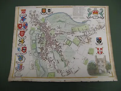 100% Original Cambridge City And University Map By Moule C1848 Vgc Hand Coloured • £85