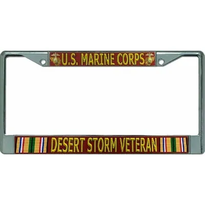 U.S. Marine Corps Desert Storm Veteran Chrome License Plate Frame • $22
