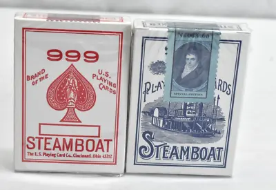 Steamboat 999 Gilded 2 Deck USPCC Playing Card Deck Red & Blue Limited /100 • $229.99