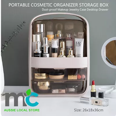 $42.99 • Buy Portable Cosmetic Organizer Storage Box Dust-proof Makeup Jewelry Case Drawer