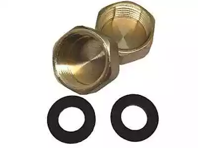 2 X BLANKING NUT CAP WATER TAP 3/4   USED TO BLANK OFF HOT WATER FEED   33204X2 • £3.99