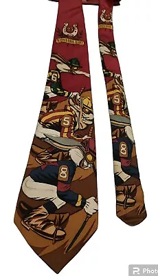 Looney Tunes Bugs Bunny Warner Bros Derby 1993 Silk Neck Tie Horse Racing Jockey • £19.99