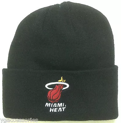 NWT NBA Miami Heat Adidas Cuffed Winter Knit Cap Hat Beanie NEW!! • $17.99