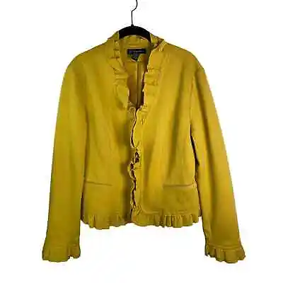 INC Women’s Mustard Yellow Blazer Zip Up Jacket Long Sleeve Dress Coat Large • $19.60