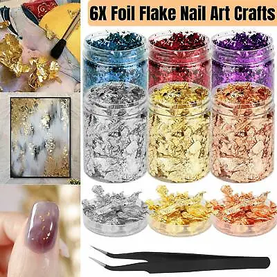 6 Bottles Foil Flakes Resin Epoxy Mold Filling For Jewelry Making Nail Art Craft • $12.48