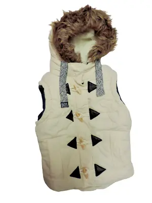 Superdry University Duffle Gilet Vintage White Size XS Rrp £94.99 DH101 MM 01 • $121.97