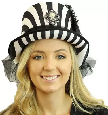 Steampunk Top Hat Lady Victorian Goth Black & White Cosplay Costume Party 06 • $30