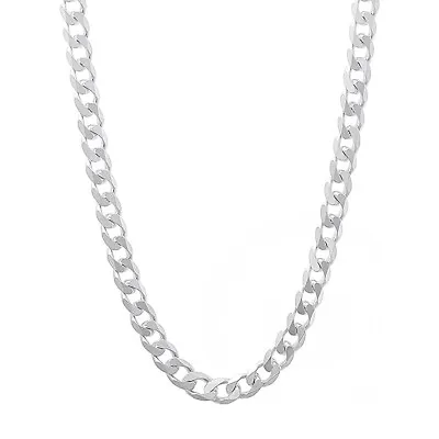 925 Solid Sterling Silver Curb Cuban Mens Women's 4.5MM Chain Necklace 925 Italy • $11.99